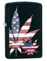 Bricheta Zippo 8979 Weed Marijuana Leaf USA Flag foto