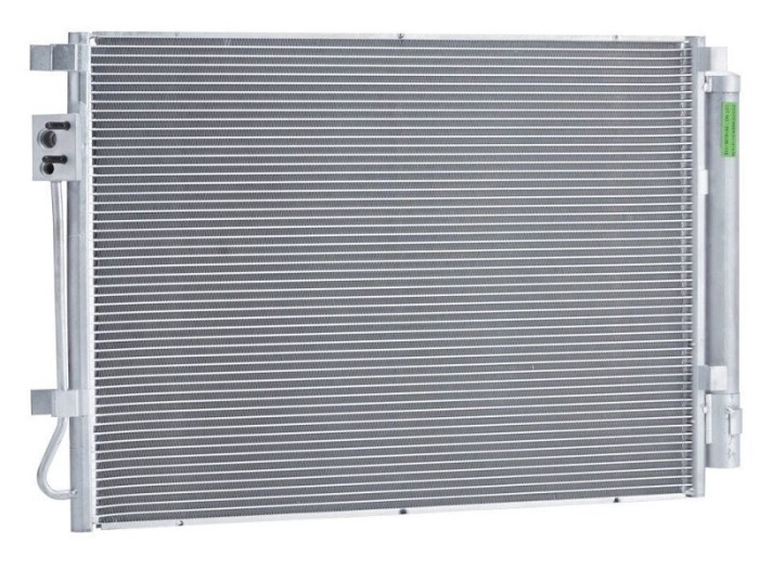Condensator climatizare Hyundai I20, 03.2012-12.2015, motor 1.2, 57 kw; 1.4, 74 kw benzina, cutie manuala, full aluminiu brazat, 555(520)x380(370)x12