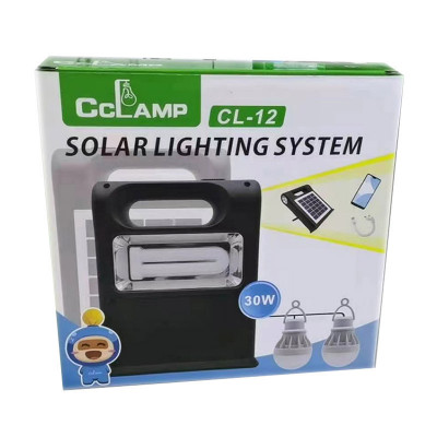Kit solar CCLAMP CL-12, 30 W, functie power bank, 2 becuri incluse foto