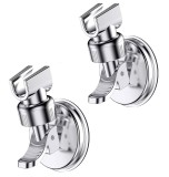 Set 2 suport cu ventuza pentru para de dus, JENUOS&reg;, reglabil 360 grade, usor de instalat, rezistent la apa, rezistent la rugina, crom, sustinere pana