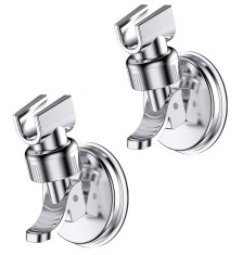 Set 2 suport cu ventuza pentru para de dus, JENUOS&reg;, reglabil 360 grade, usor de instalat, rezistent la apa, rezistent la rugina, crom, sustinere pana