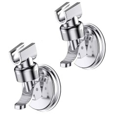 Set 2 suport cu ventuza pentru para de dus, JENUOS&reg;, reglabil 360 grade, usor de instalat, rezistent la apa, rezistent la rugina, crom, sustinere pana