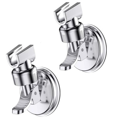 Set 2 suport cu ventuza pentru para de dus, JENUOS&amp;reg;, reglabil 360 grade, usor de instalat, rezistent la apa, rezistent la rugina, crom, sustinere pana foto