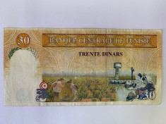 Bancnota - 30 DINAR - DINARI - 1997 - Tunisia - P-89 foto