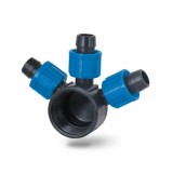 Cumpara ieftin Imbinare pentru teava picurare cu piulite, 3 cai de 16 mm x 1&quot;