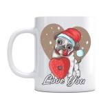 Cana alba personalizata catel &quot;Pug love you&quot;, INOVATIX&reg;. 330ml