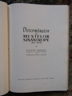 Ecaterina Dobreanu - Determinator al mustelor sinantrope din R.P.R. foto