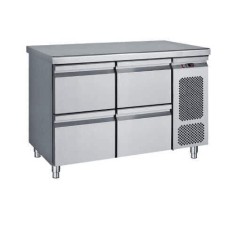 Masa frigorifica compacta, rece, refrigerare cu 4 sertare, inox