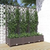 Cumpara ieftin Jardinieră de grădină cu spalier, maro, 120x40x121,5 cm, PP