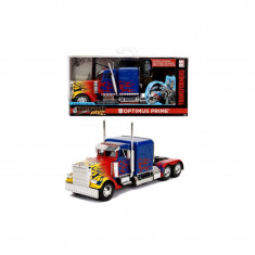 Masina Transformers T1 Optimus Prime, 15 cm, metalica