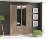 Cumpara ieftin Dulap Garmonia 4U, 160x50x220 cm, Sonoma Trufe