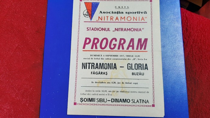 program Nitramonia Fagaras - Gloria Buzau