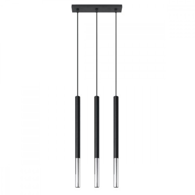 Lampă suspendată MOZAICA 3L negru/cromo, Sollux Lighting foto