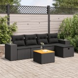 Cumpara ieftin Gossi set mobilier de gradina cu perne, 6 piese, negru, poliratan