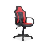 Cumpara ieftin Scaun birou copii SL Cruz, piele ecologica, cadru polipropilena, rotire 360 , pivotant, 80 kg, negru rosu