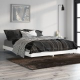 vidaXL Cadru de pat, alb ,135x190 cm, lemn prelucrat 832181