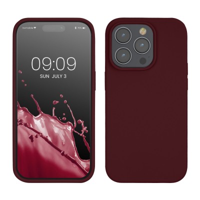 Husa Kwmobile pentru Apple iPhone 14 Pro, Visiniu, Silicon, KWM000016NK039C foto