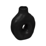 Vaza decorativa din ceramica, Design contemporar, Negru, 15x7x20 cm, ATU-083763