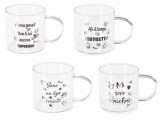 Set 4 cani sticla &Oslash; 7 cm x 7 H, 200 ml