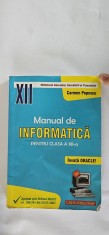 MANUAL DE INFORMATICA CLASA A XII A INVATA ORACLE - CARMEN POPESCU , EDITURA L&amp;S INFO -MAT