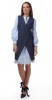 Rochie sarafan petrecuta din denim, 36, 38, 40, 42, 44, Bleumarin, T&#039;esha