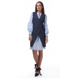 Rochie sarafan petrecuta din denim