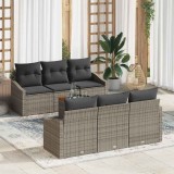 Set canapea de grădină 7 pcs Gri 55 x 55 x 37 cm Ratan