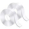 Set 2 benzi dublu adezive, 1 bucata 1 x 300 cm, 1 bucata 3 x 300 cm, PET, transparent