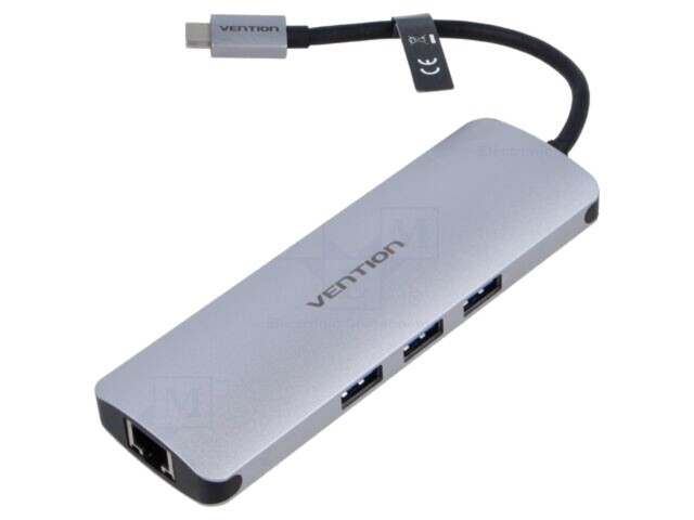 Hub USB VENTION USB 3.0 gri cu 9 porturi și Power Delivery