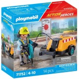 Playmobil Act!on Heroes - Muncitor cu ciocan demolator