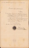 428S Licență greco-catolică de căsătorie, 1897, Comloșu Mare, județul Timiș, scrisă și semnată manu propria de Laurean Luca, protopop al Aradului