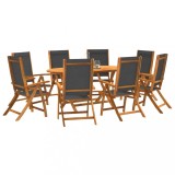 vidaXL Set mobilier de grădină, 9 piese, lemn masiv acacia/textilenă 3279257