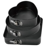 Set de 3 forme prajituri Grunberg, baza detasabila, 22 cm/24 cm/26 cm, Negru