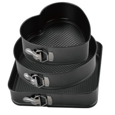 Set de 3 forme prajituri Grunberg, baza detasabila, 22 cm/24 cm/26 cm, Negru