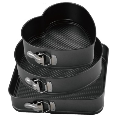 Set de 3 forme prajituri Grunberg, baza detasabila, 22 cm/24 cm/26 cm, Negru foto