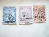 3 Timbre Albania 1914 Skanderberg - conducator , val. 5para ,2 si 1 grosi stamp.