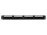 Patch Panel QOLTEC 24 Porturi Cat6 RJ45 Negru Cod 54474