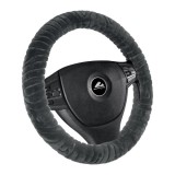 Husa volan plus de culoare neagra, diametru 37-39cm, material textil pufos, marca Automax