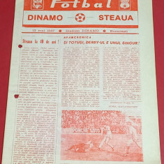 Program meci fotbal DINAMO Bucuresti - STEAUA Bucuresti (13.05.1987)