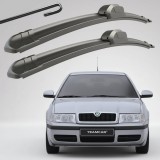 Cumpara ieftin Set 2 Ștergătoare Parbriz Flat Dedicate Skoda Octavia 1, Tour (1996-2010), Prindere Hook (C&acirc;rlig)