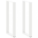 VidaXL Picioare de masă de bar &icirc;n formă de U, 2 buc., alb, 40 x (100-101) cm, oțel 4013229