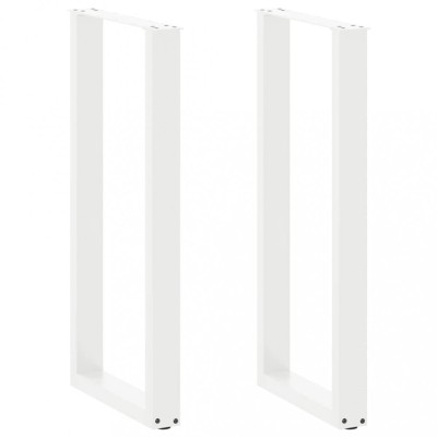 vidaXL Picioare de masă de bar &amp;icirc;n formă de U, 2 buc., alb, 40 x (100-101) cm, oțel 4013229 foto