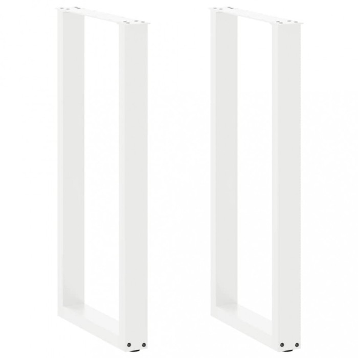 vidaXL Picioare de masă de bar &icirc;n formă de U, 2 buc., alb, 40 x (100-101) cm, oțel 4013229