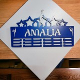 Suport medalii balerină personalizat albastru 40 cm
