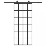 Usa glisanta cu set de feronerie neagra 90x205 cm Sticla ESG