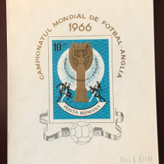 Romania(1966) LP 628 Campionatul mondial de fotbal Anglia, colita nedantelata