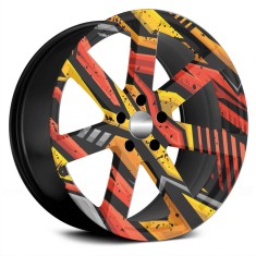 Folie decor jante auto fjt-13, set 4 bucati, &Atilde; 60 cm, autoadeziva, print ecosolvent, rezistenta la uv si intemperii