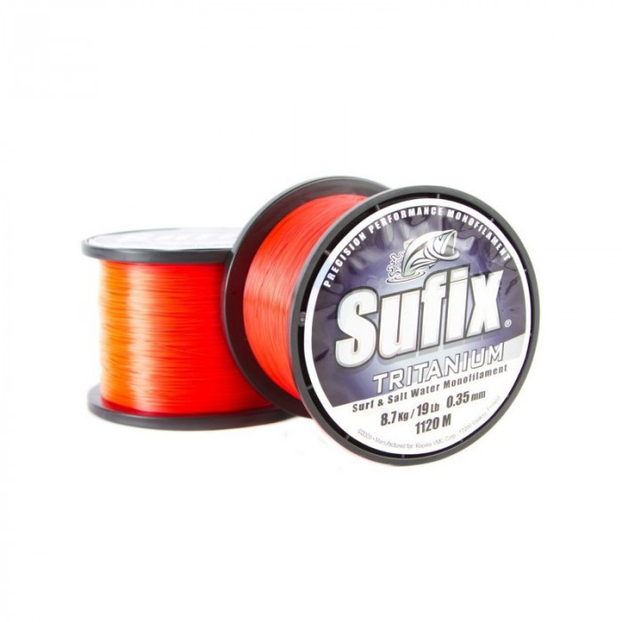 Fir Monofilament Sufix Tritanium, Neon Orange, 680m-1750m,Variante Fire 0.40 mm