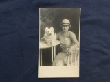 Carte postala / Fotografie Femeie cu catel Fotograf Marco Klein / Braila perioada interbelica !