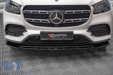 Spoiler Maxton Design potrivit pentru bara de protectie frontala A Design line pe Mercedes GLS X167 dupa 2019, culoare carbon Performance AutoTuning